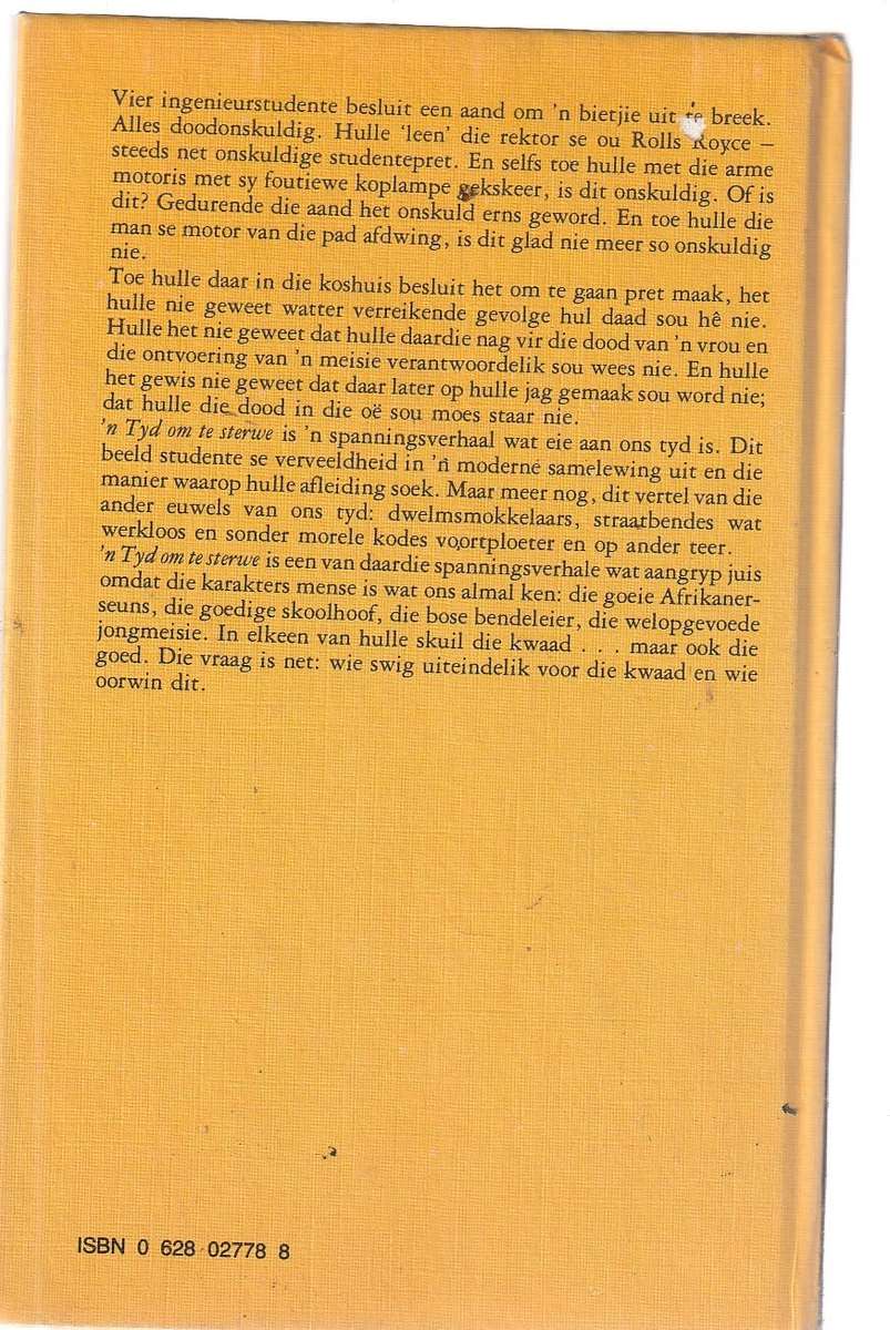 n Tyd om te Sterwe - Chris L Marx - Klub 707 Avontuur verhaal