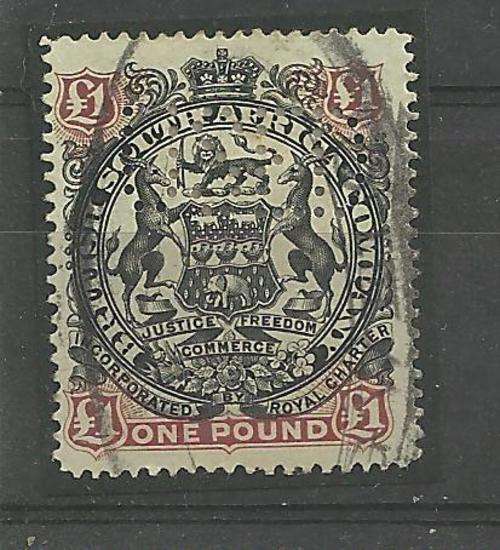 1887  1 POUND RHOD. FISCALLY USEED