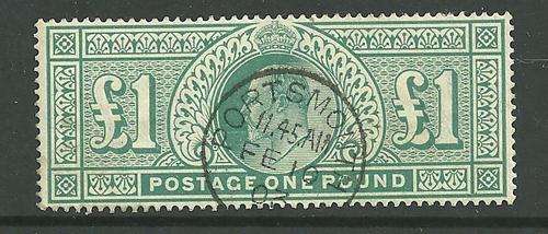 1902 KING EDWARD 1 POUND USED EX FINE