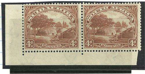 1927 4d CORNER PAIR MINT