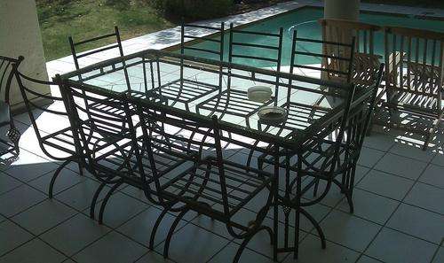 Outdoor Steel Patio Table 8 Seater