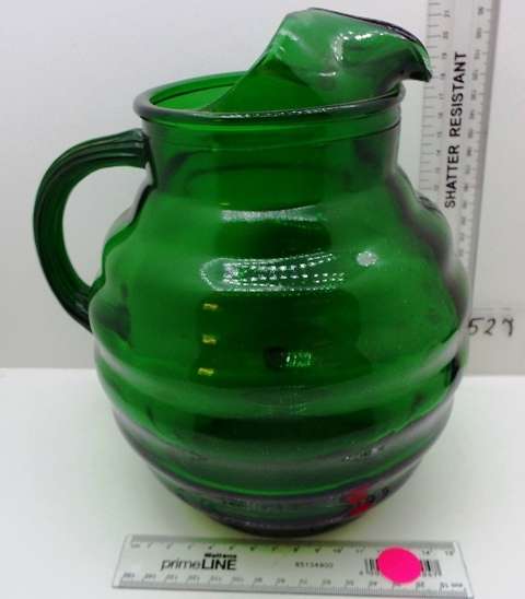 WOW!!  Vintage!!! Green Glass Jug!!!!