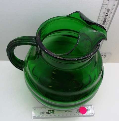 WOW!!  Vintage!!! Green Glass Jug!!!!