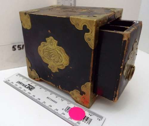 VINTAGE wooden Jewellery Box - Black