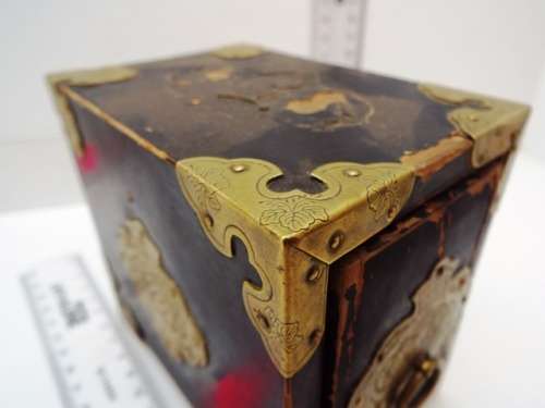 VINTAGE wooden Jewellery Box - Black