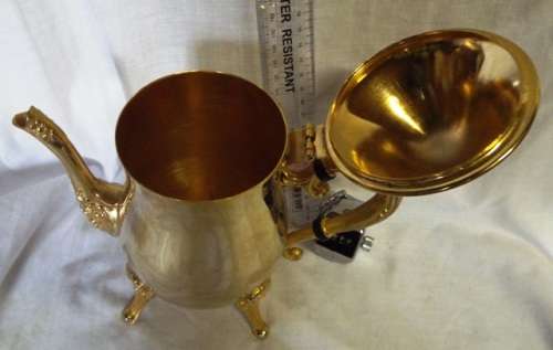 STUNNING COLLECTABLE COPPER TEA POT WITH HINGED LID