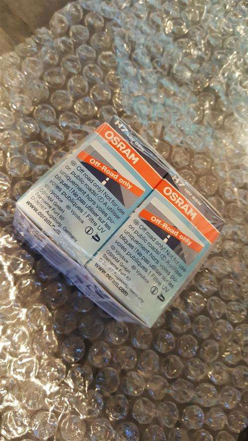 Set of 2 true high-power Osram *65W* H7 automotive halogen globes