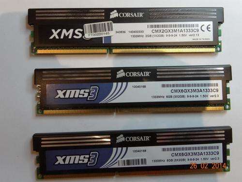 Corsair XMS3 6GB (3x2GB) DDR3 1333MHz desktop RAM memory