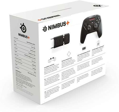 SteelSeries Nimbus+ Bluetooth Mobile Gaming Controller with iPhone Mount, 50+ Hour Battery Life, App