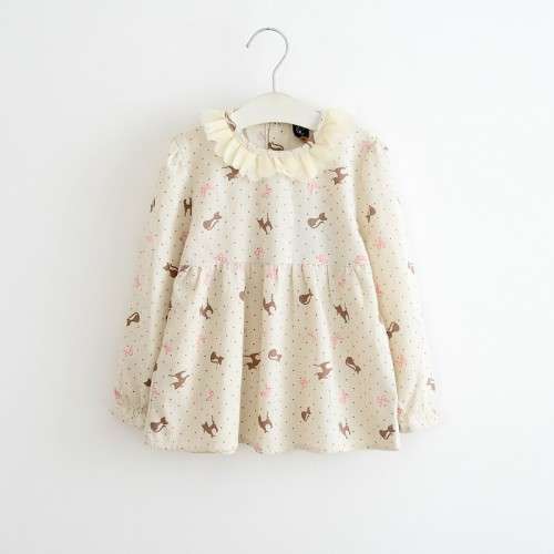 Girls Floral Collar Dress