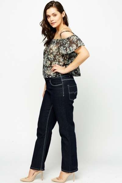 PLUS SIZE Straight Leg Denim Jeans