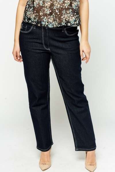 PLUS SIZE Straight Leg Denim Jeans