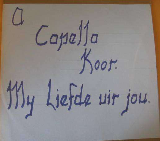 a Capella koor - My Liefde vir jou LP