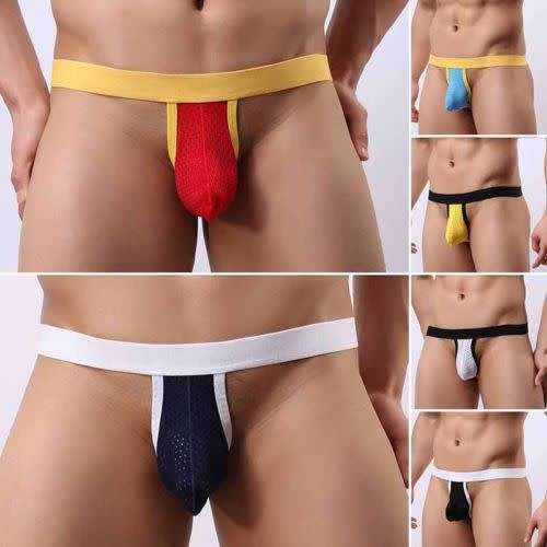!!REDUCED!! Mens Sexy Mesh Thong - Yellow (In Stock)