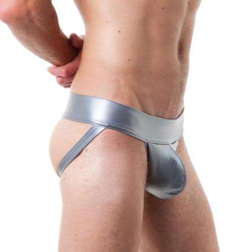 !!NEW!! Mens Silver Open Back Thong Jockstrap