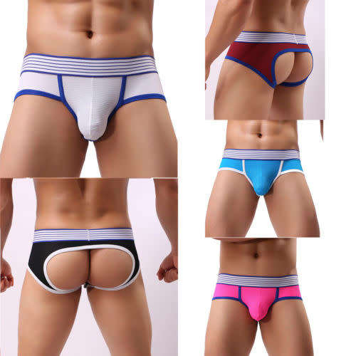 !!NEW!! Men Soft Open Back Mesh Boxer Briefs Shorts