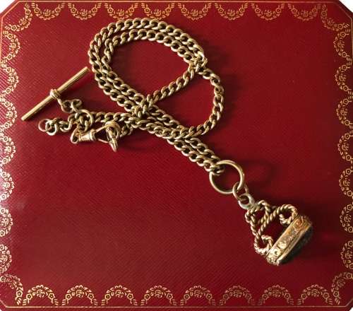 MAGNIFICENT FOB CHAIN AND AMATHYST SEAL