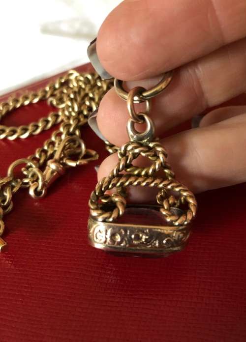MAGNIFICENT FOB CHAIN AND AMATHYST SEAL