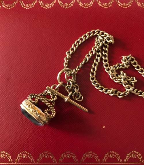 MAGNIFICENT FOB CHAIN AND AMATHYST SEAL