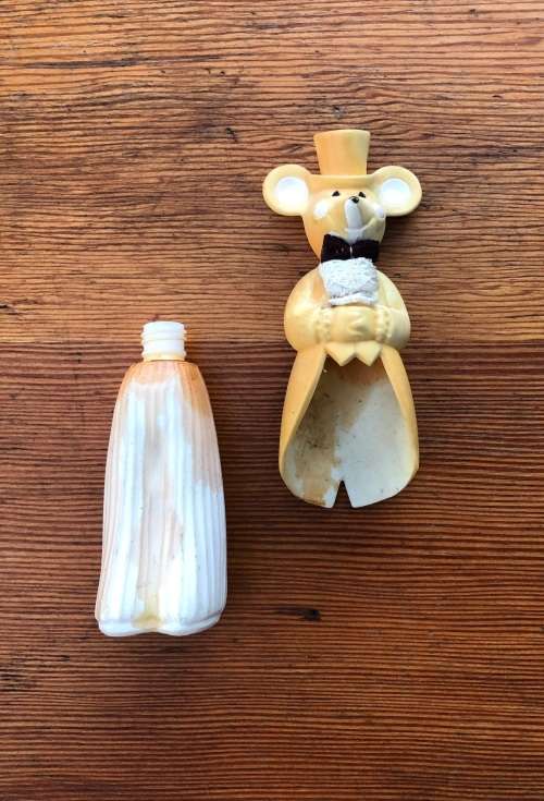 ANTIQUE UNUSUAL GENTLEMAN MOUSE PERFUME BOTTLE