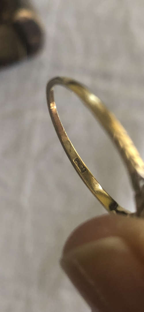 ANTIQUE ART NOUVEAU DIAMOND & 18 CT GOLD RING