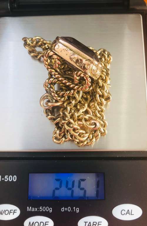 MAGNIFICENT FOB CHAIN AND AMATHYST SEAL