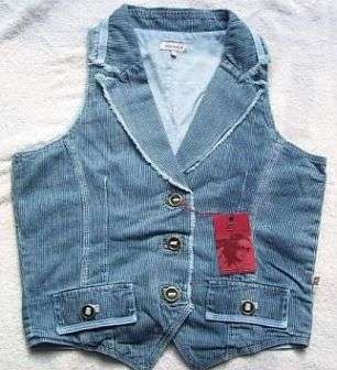 Ladies Trendy Denim Waistcoat - size: 36