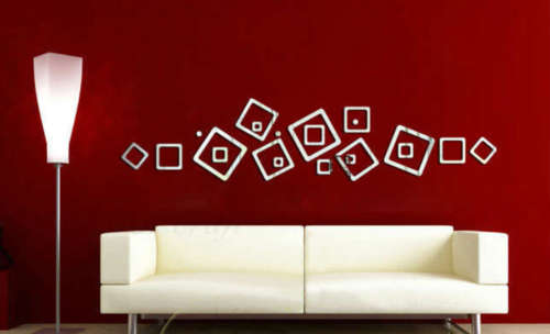 3D Decorative Wall Sticker Moden Design Mirror *BUY 1 AND GET 1 FREE*