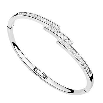 *Crystal Bangle White Gold Plated CZ*Buy 1 and get 1 free*