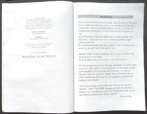 GOD SE APTEEK Deel II --  Herman Uys