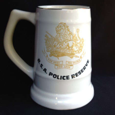 B.S.A. POLICE RESERVE (Rhodesian). Commemorative Mug 1976. Imperfect.