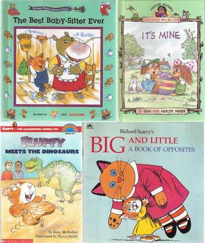 4 CHILDRENS BOOKS. (Richard Scarry, Little Critter, Scholastic)