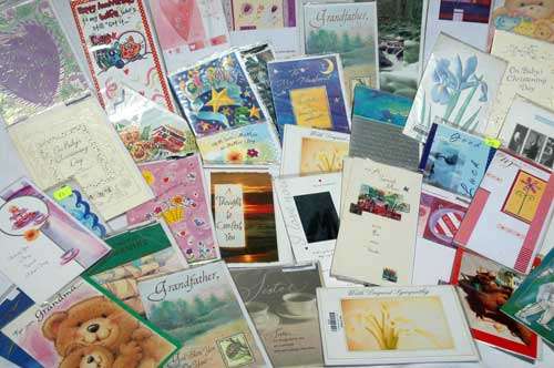40 ASSORTED ENGLISH CARDS FOR ALL OCCASIONS.