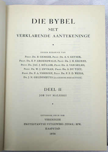 DIE BYBEL MET VERKLARENDE AANTEKENINGE , kompleet 3 dele.