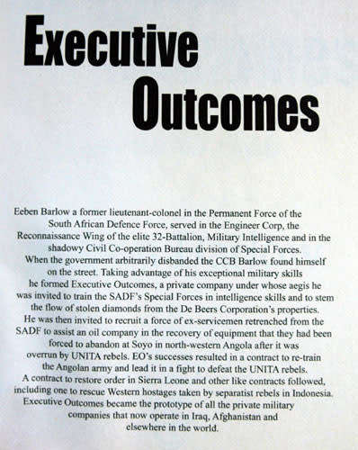 EXECUTIVE OUTCOMES Against All Odds -- Eeben Barlow