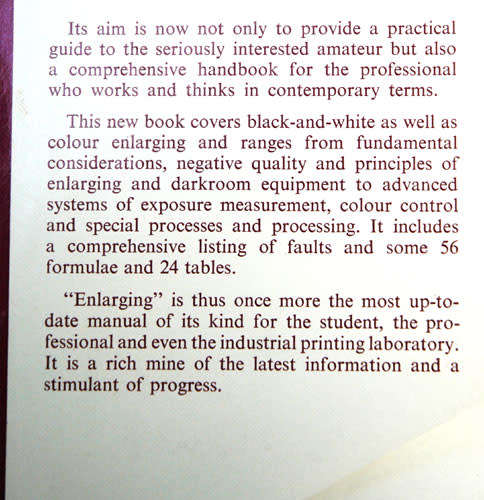 ENLARGING a Focal Manual of Photo Technique-  Jacobson & Mannheim