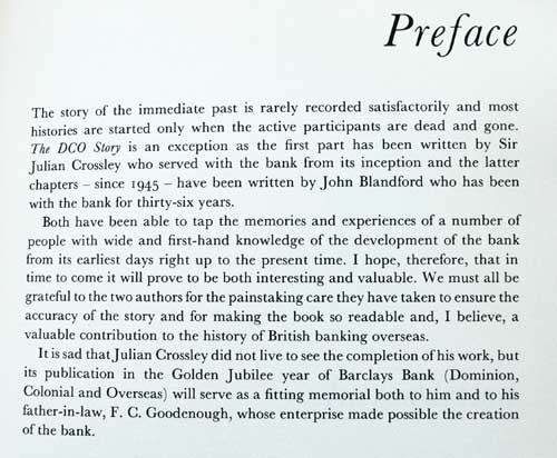 The DCO Story - a History of Banking in Many Countries -- Sir Julian Crossley & John Blandford