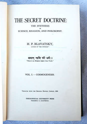 THE SECRET DOCTRINE 2 Vol Cosmogenesis & Anthropogenesis  -- H.P. Blavatsky