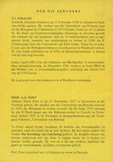 Bloedrivier -  Stem uit die Verlede, Taak vir die Hede, Hoop vir die Toekoms-- Strauss and Pont