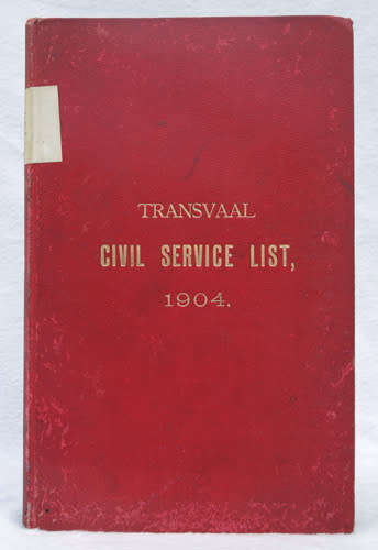 TRANSVAAL CIVIL SERVICE LIST, 1904