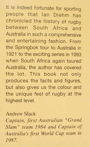 GIANTS "IN GREEN AND GOLD" Springboks Versus Wallabies 1921-1993 -- Ian Diehm