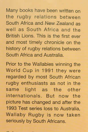 GIANTS "IN GREEN AND GOLD" Springboks Versus Wallabies 1921-1993 -- Ian Diehm