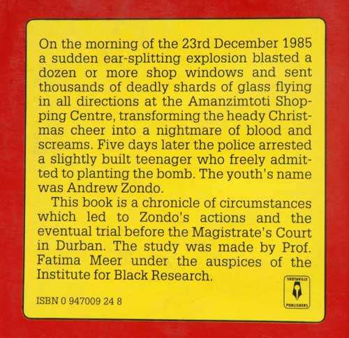 The Trial of Andrew Zondo - a sociological insight -- Fatima Meer