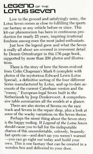 LEGEND OF THE LOTUS SEVEN -- Dennis Ortenburger