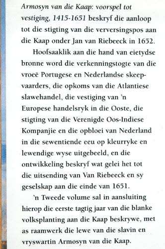 Armosyn van die Kaap : Voorspel tot vestiging 1414-1651 -- Karel Schoeman