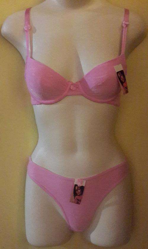 Bra set - Pink with floral print