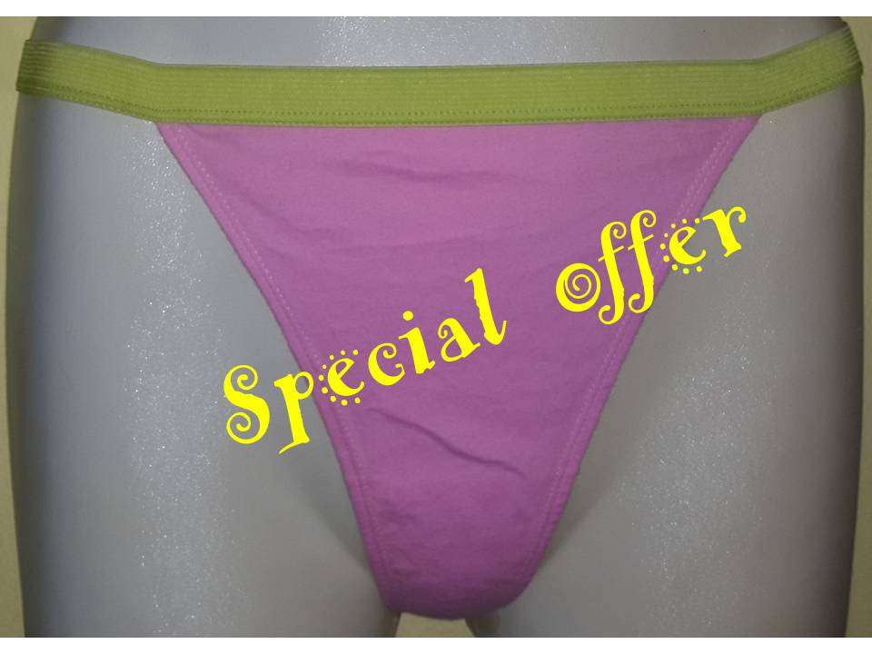 G-string - Pink with yellow