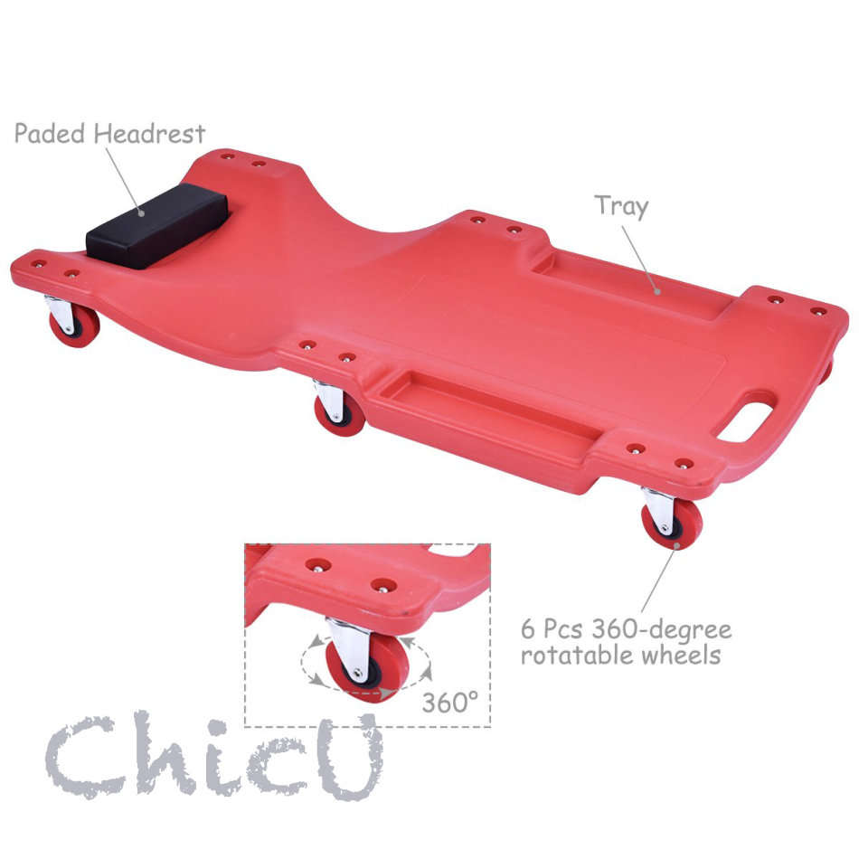 36-inch Plastic Creeper HDPE Material Padded Headrest 300 lb. Capacity