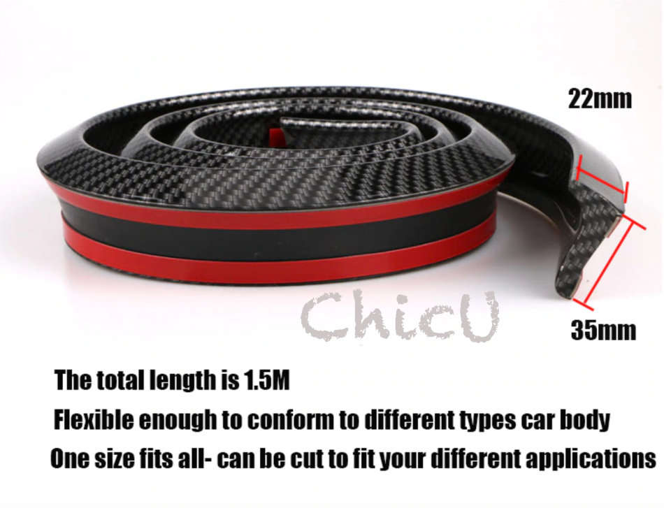 Samurai Universal Flexible Carbon Fibre Look Boot Spoiler (thin-3.5cm/thick-4.5cm)