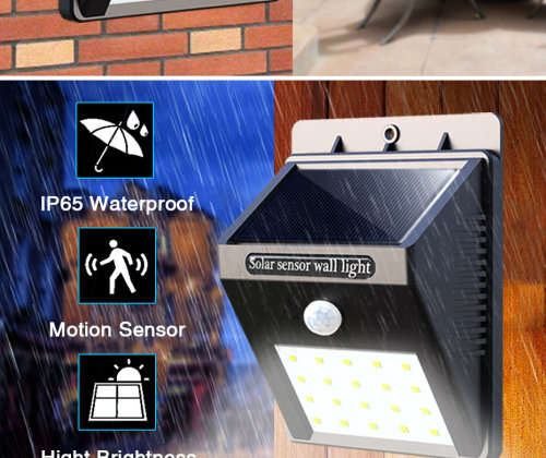 20 LED Solar Powered Wall Light Motion Sensor Lights Outdoor Garden Security Lamp Interior Design